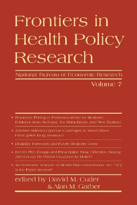 Frontiers in Health Policy Research by David M. Cutler