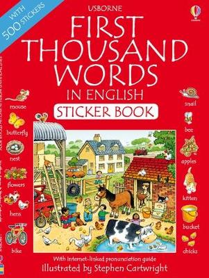 First 1000 Words in English Sticker Book by Heather Amery