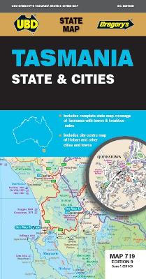 Tasmania State & Cities Map 719 9th ed (waterproof) book