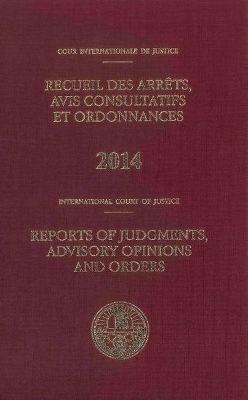 Reports of judgments, advisory opinions and orders 2014 book