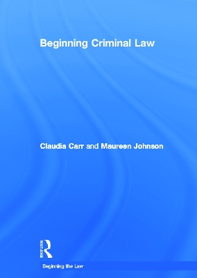 Beginning Criminal Law book