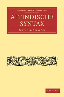 Altindische Syntax book