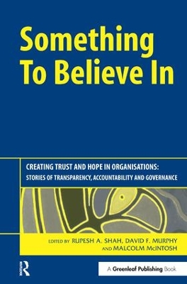 Something to Believe In: Creating Trust and Hope in Organisations: Stories of Transparency, Accountability and Governance book