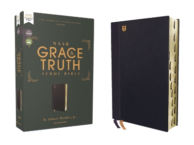 NASB, The Grace and Truth Study Bible (Trustworthy and Practical Insights), Leathersoft, Navy, Red Letter, 1995 Text, Thumb Indexed, Comfort Print book