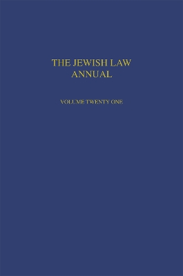 Jewish Law Annual Volume 21 book