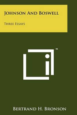 Johnson and Boswell: Three Essays book
