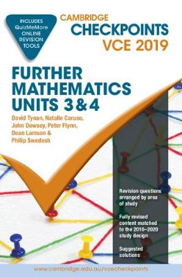 Cambridge Checkpoints VCE Further Mathematics Units 3 and 4 2019 and QuizMeMore book