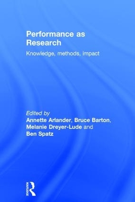 Performance as Research book