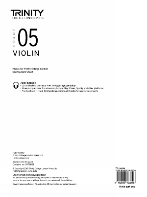 Trinity College London Violin Exam Pieces From 2020: Grade 5 (part only) by Trinity College London