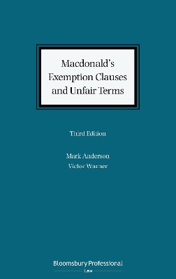 Macdonald's Exemption Clauses and Unfair Terms book