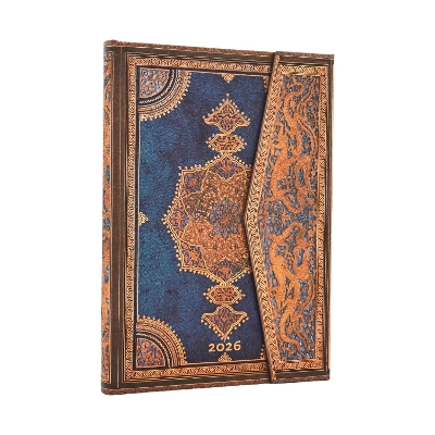 2026 Safavid Indigo (Safavid Binding Art) Midi 12-month Vertical Hardcover Flexi Dayplanner 2026 (Wrap Closure) book