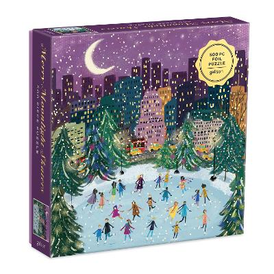 Merry Moonlight Skaters 500 Piece Foil Puzzle book