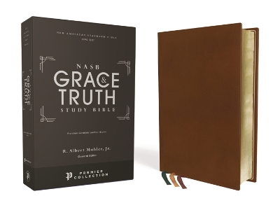 NASB, The Grace and Truth Study Bible, Premium Goatskin Leather, Brown, Premier Collection, Black Letter, 1995 Text, Art Gilded Edges, Comfort Print book