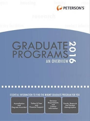 Graduate & Professional Programs: An Overview 2016 book