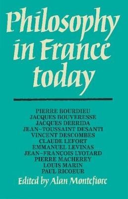 Philosophy in France Today book