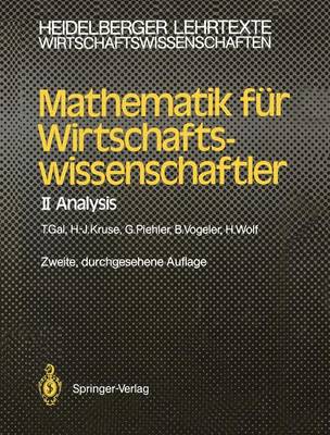 Mathematik fur Wirtschaftswissenschaftler book