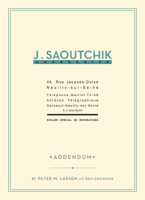 J. Saoutchik Carrossier: Addendum book