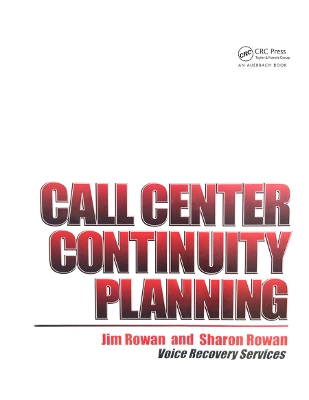 Call Center Continuity Planning book