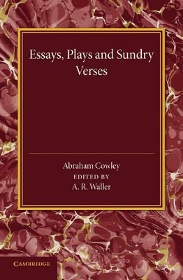 Essays, Plays and Sundry Verses book