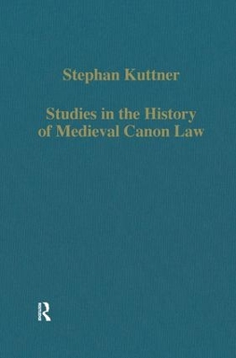 Studies in the History of Medieval Canon Law book