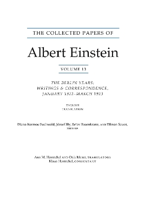 Collected Papers of Albert Einstein, Volume 13 book