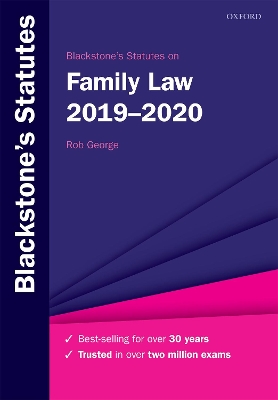Blackstone's Statutes on Family Law 2019-2020 book