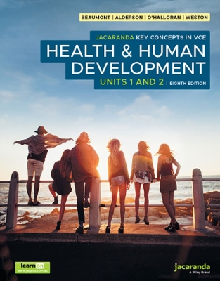 Jacaranda Key Concepts in VCE Health & Human Development Units 1 & 2 8e, learnON and Print book