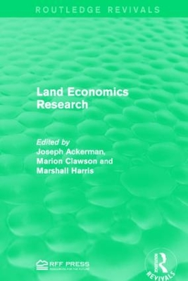 Land Economics Research book
