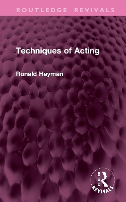 Techniques of Acting book