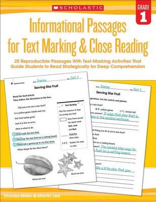 Informational Passages for Text Marking & Close Reading: Grade 1 book
