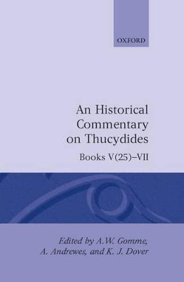 A A Historical Commentary on Thucydides by A. W. Gomme