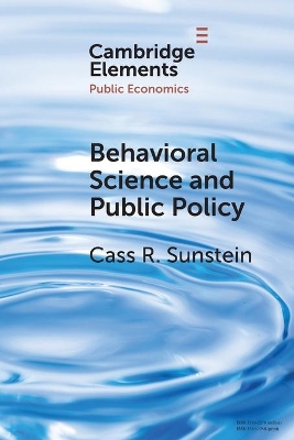 Behavioral Science and Public Policy book