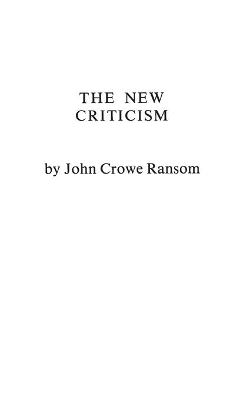 New Criticism book