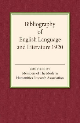 Bibliography of English Language and Literature 1920 book