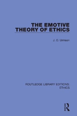 The Emotive Theory of Ethics book