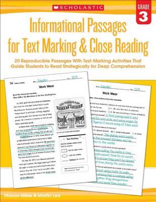 Informational Passages for Text Marking & Close Reading: Grade 3 book