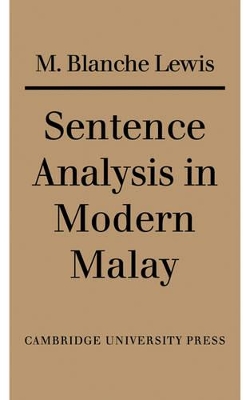 Sentence Analysis in Modern Malay book