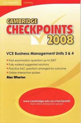 Cambridge Checkpoints VCE Business Management Units 3 and 4 2008 book