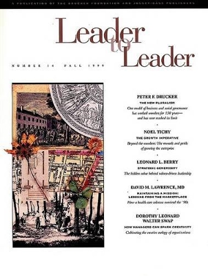 Leader Leader V14 99 Nal Sponsored by the Peter F. Drucker Foundation f or Nonprofit Management) book