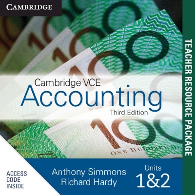 Cambridge VCE Accounting Units 1&2 Teacher Resource Card book