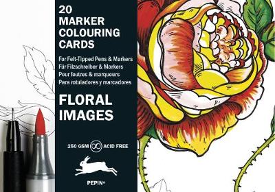 Floral Images: Marker Colouring Cards Book by Pepin Van Roojen