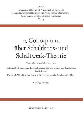 2. Colloquium Über Schaltkreis- und Schaltwerk-Theorie book