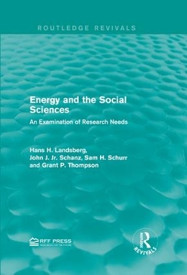 Energy and the Social Sciences book