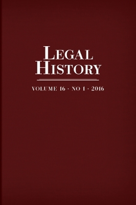 Legal History Journal Vol 16.1 book