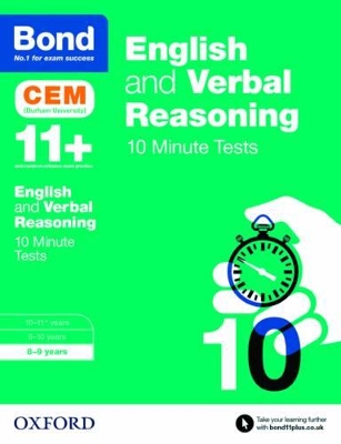 Bond 11+: English & Verbal Reasoning: CEM 10 Minute Tests by Michellejoy Hughes