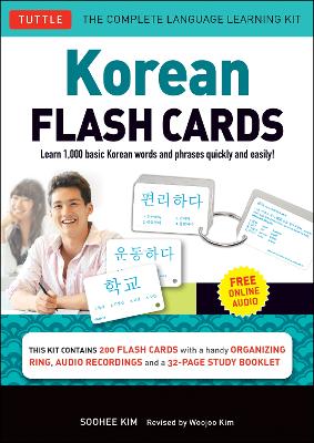 Korean Flash Cards Kit: Learn 1,000 Basic Korean Words and Phrases Quickly and Easily! (Hangul & Romanized Forms) Downloadable Audio Included book