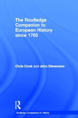 Routledge Companion to Modern European History since 1763 book