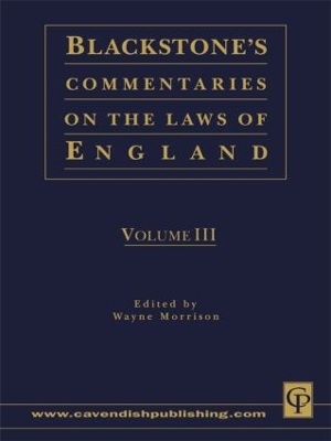 Blackstone's Commentaries on the Laws of England Volumes I-IV by William Blackstone