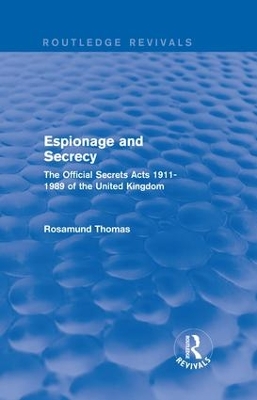 Espionage and Secrecy book