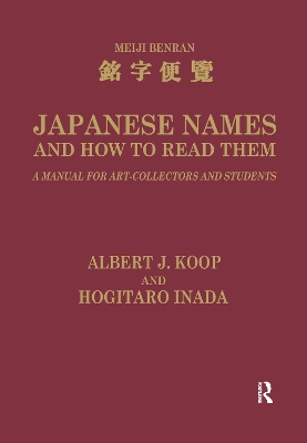 Japanese Names and How to Read Them: A Manual for Art Collectors and Students by H. Inada